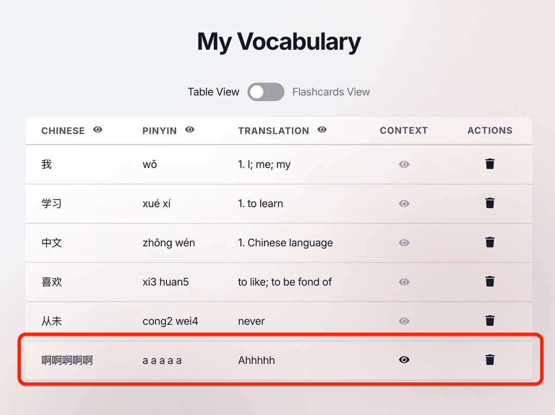 Practice vocabulary